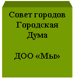 Подпись: Совет городов
Городская Дума
ДОО «Мы»