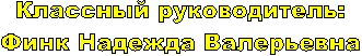 Классный руководитель: