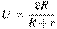 U = \frac{{\varepsilon R}}{{R + r}}
