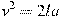 v^2 = 2la