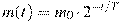 \Huge m(t) = m_0 \cdot 2^{{\normalsize -{t}/{T}}}