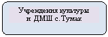 Скругленный прямоугольник: Учреждения культуры
и ДМШ с. Тумак