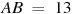 AB~=~13