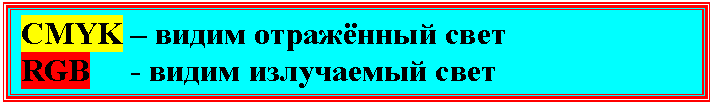 �������: CMYK � ����� ��������� ����

RGB - ����� ���������� ����



