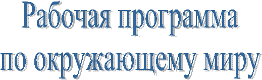 Рабочая программа
по окружающему миру