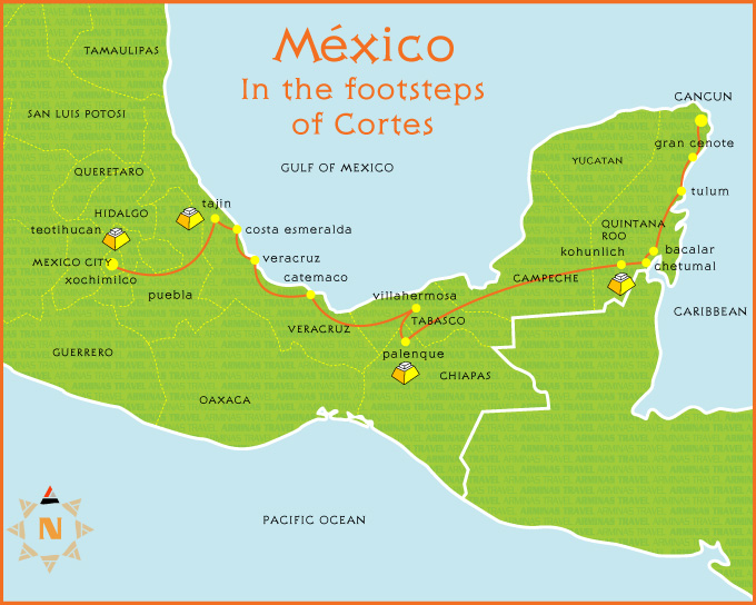 In the footsteps of Cortes