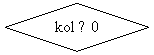 Блок-схема: решение: kol ? 0
