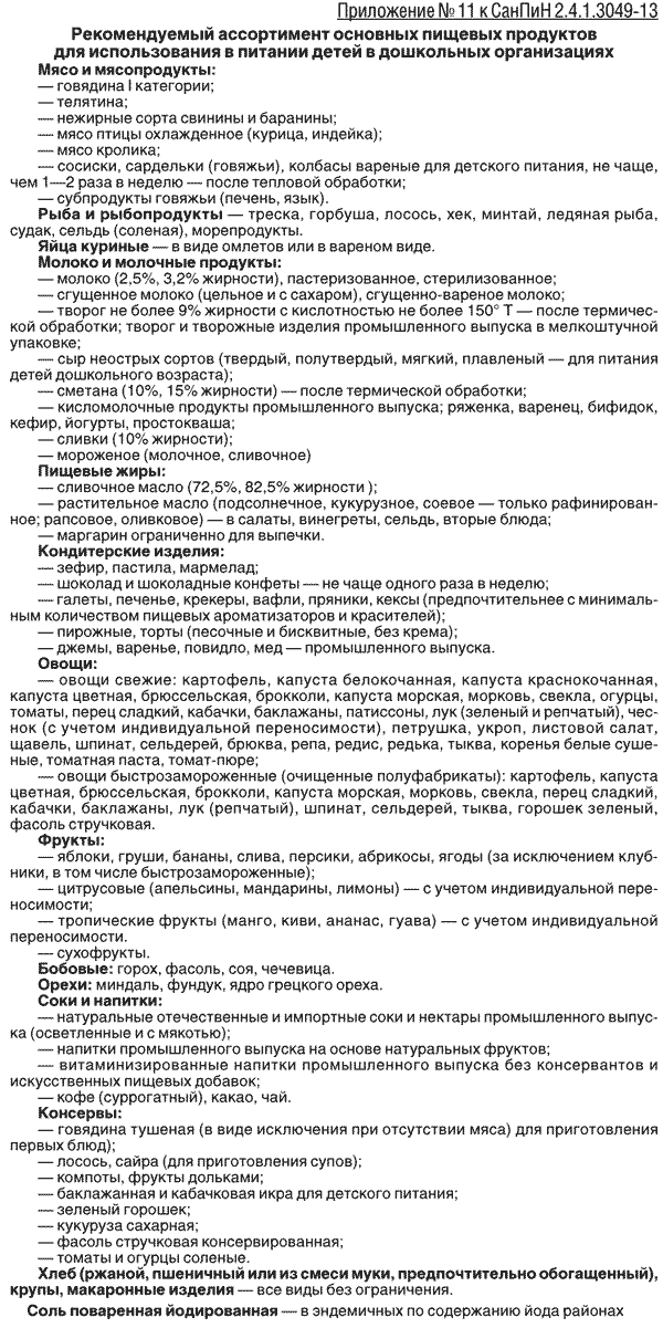 ���������� 11 � ������ 2.4.1.3049-13