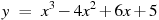 y~=~x^3-4x^2+6x+5