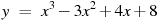y~=~x^3-3x^2+4x+8