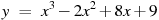 y~=~x^3-2x^2+8x+9