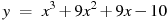 y~=~x^3+9x^2+9x-10