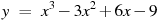 y~=~x^3-3x^2+6x-9