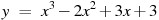 y~=~x^3-2x^2+3x+3