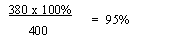 �������: 380 � 100% = 95%

 400 

 

