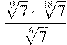 \frac{\sqrt[9]{7}\cdot \sqrt[18]{7}}{\sqrt[6]{7}}
