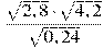 \frac{\sqrt{2,8}\cdot