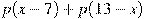 p(x-7)+p(13-x)