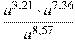 \frac{{{a}^{3,21}}\cdot