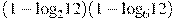 (1-{{\log }_{2}}12)(1-{{\log }_{6}}12)