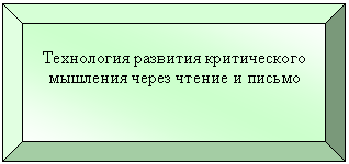 Багетная рамка: Технология развития критического мышления через чтение и письмо