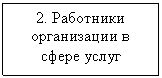 Подпись: 2. Работники организации в сфере услуг