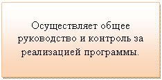 Подпись: Осуществляет общее руководство и контроль за реализацией программы.