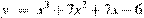 y~=~x^3+7x^2+7x-6