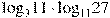 {{\log }_{3}}11\cdot {{\log }_{11}}27