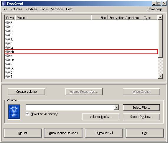 TrueCrypt GUI