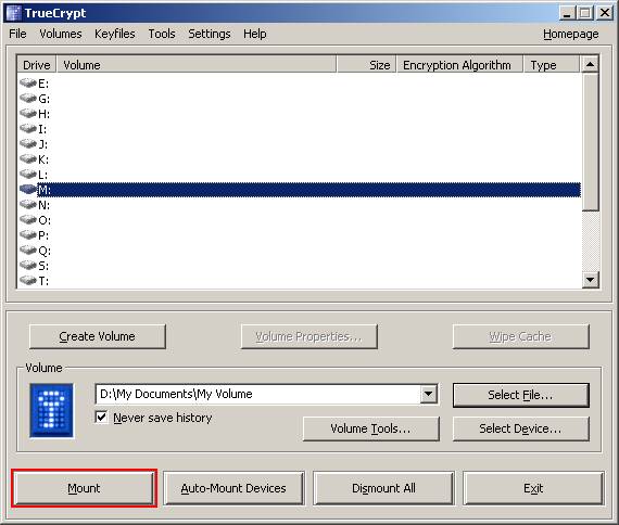 TrueCrypt GUI