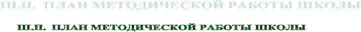 III.II. План МЕТОДИЧЕСКОЙ РАБОТЫ ШКОЛЫ