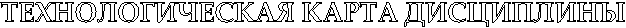ТЕХНОЛОГИЧЕСКАЯ КАРТА ДИСЦИПЛИНЫ