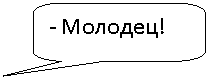 Скругленная прямоугольная выноска: - Молодец!