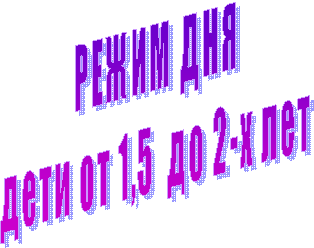 РЕЖИМ ДНЯ
дети от 1,5 до 2-х лет