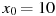 x_0=10