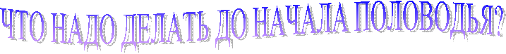 ЧТО НАДО ДЕЛАТЬ ДО НАЧАЛА ПОЛОВОДЬЯ?