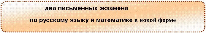 Скругленный прямоугольник: два письменных экзамена
по русскому языку и математике в новой форме