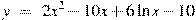 y~=~2x^2-10x+6\ln x-10
