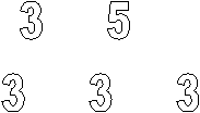 3 5

 3 3 3