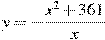 y=-\frac{x^2 +361}{x}