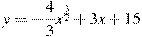 y=-\frac{4}{3}x^{\frac{3}{2}} +3x+15