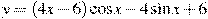 y=(4x-6)\cos x -4\sin x+6