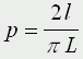 p=2l/?L