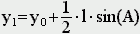 y1=y0+1/2*l*sin(A)