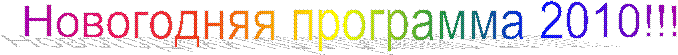 Новогодняя программа 2010!!!