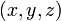 \! ( x , y , z )