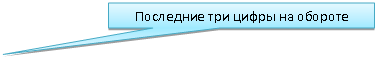 Прямоугольная выноска: Последние три цифры на обороте карты