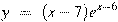y~=~(x-7){{e}^{x-6}}