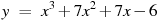 ��������: y~=~x^3+7x^2+7x-6